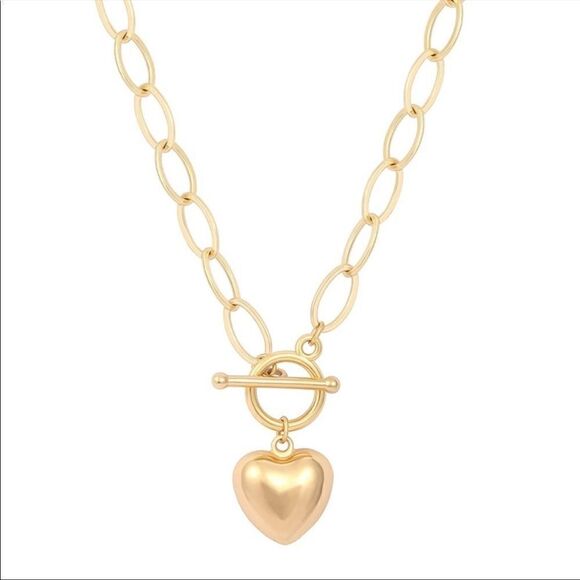 Free People Jewelry - Medallion / Heart Pendant Chain Necklace